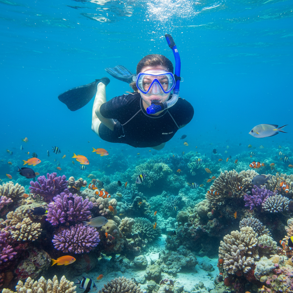 Set Snorkel + Máscara Azul MOAKI MANAWA