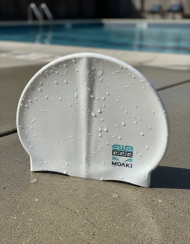 Gorra de Silicona para Natación Unisex Adulto Moaki Kiroa Mini Logo White