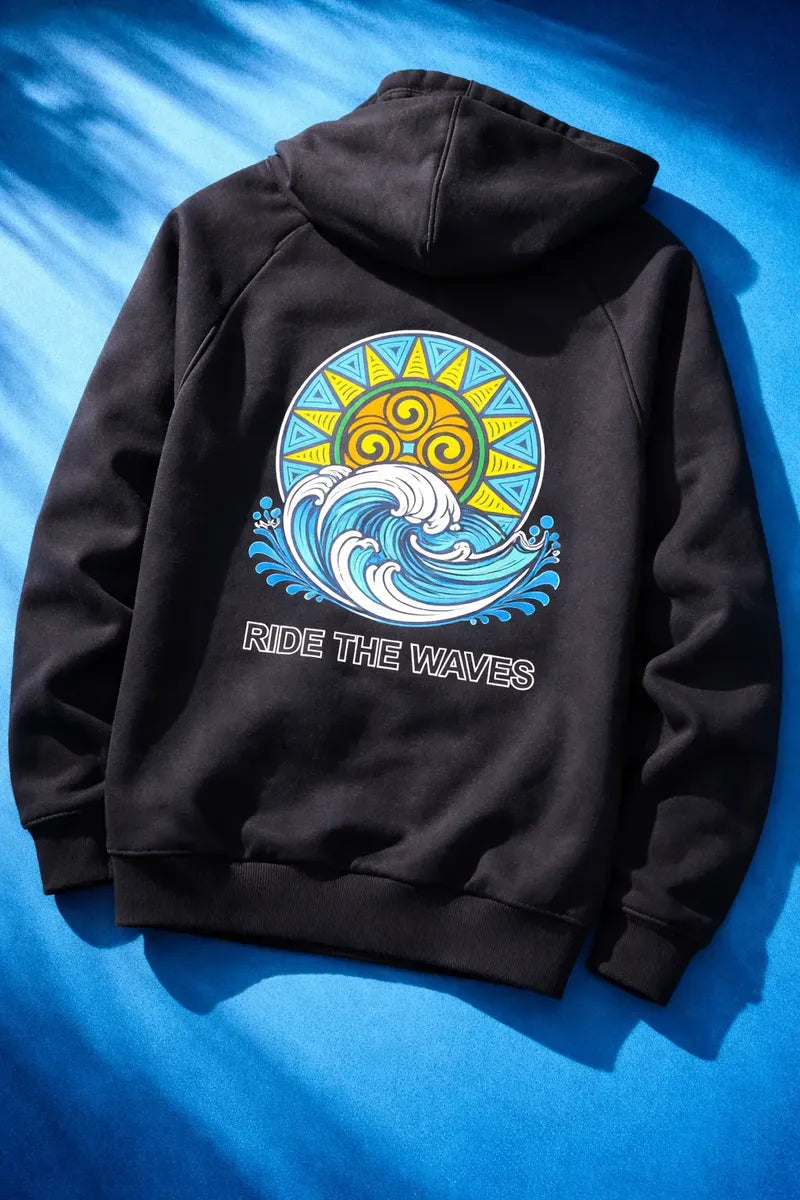 Buzo Canguro Moaki Ride the Waves Black